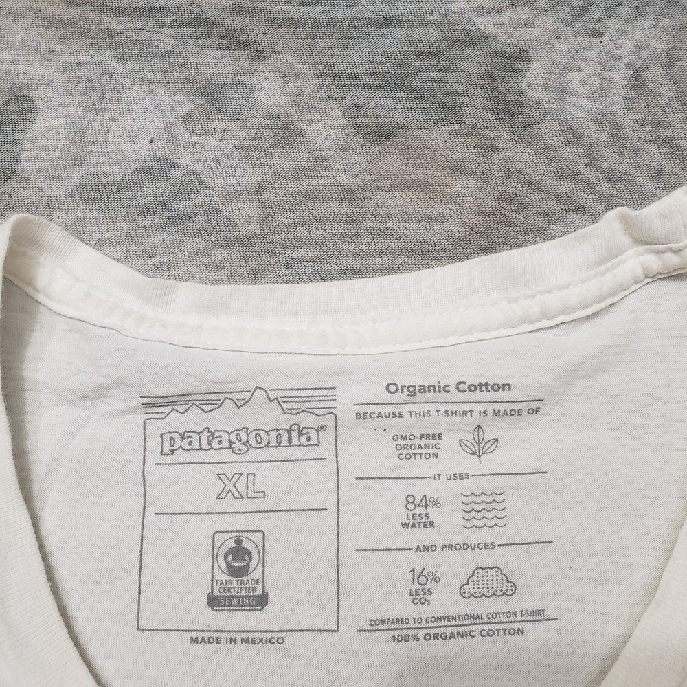 Patagonia Top Womens XL White Short Sleeve Outdoors Camp Trail Hiking - Picture 3 of 11